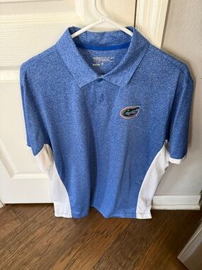 Nike Blue Heather Golf Polo with Team Crest